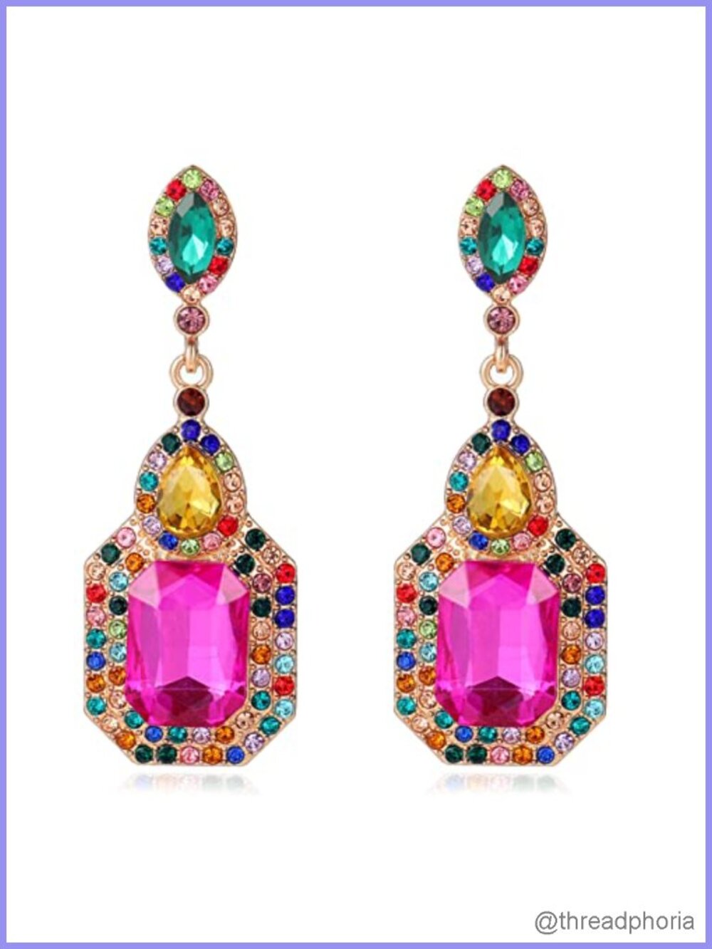 Vintage Rhinestone Dangle Statement Earrings for Women